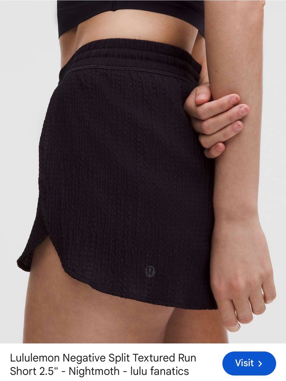 lululemon athletica Black Split-Hem Shorts 2.5” - Picture 2 of 7
